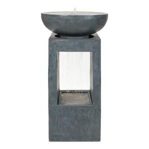 Stone Bowl Fountain with Rain Effect 