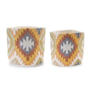 Southwestern Woven Cotton Basket 