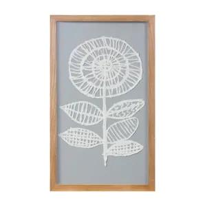 Framed Paper Mache Flower Wall Art 