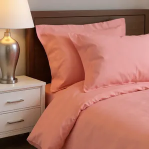 Dusty Rose Queen Cotton Washable Duvet Cover Set With Two Shams