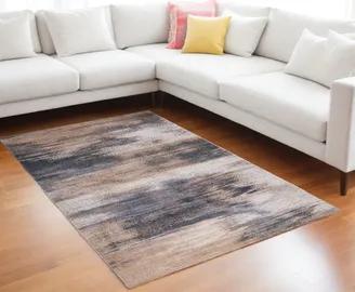 9' X 13' Gray and Beige Abstract Non Skid Area Rug