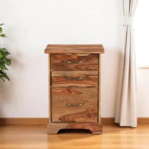 30" Natural Solid Wood Three Drawers Filing Cabinet
