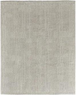 9' X 13' Tan and Ivory Wool Hand Knotted Area Rug