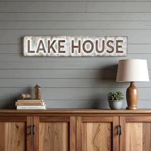 Lake House Galvanized Metal Wall Decor