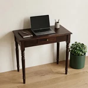 32" Walnut Solid Wood Writing Desk