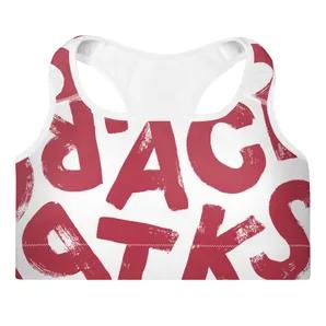 Red and White Pattern Women's Work Out Bra