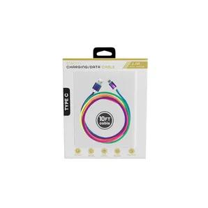 2A 10 ft Rainbow Rounded -TYPE C  USB Cable 
