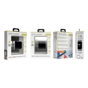 Dual port AC charger - Type C & USB -Black