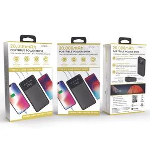  High Capacity 20,000 mAh Powerbank With 2 USB, 1 Type C , 1 Micro USB Includes LED Status Indicator