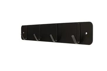FantasHome Traditional Wall Mounted Hook Rack with 4 Hooks - Black