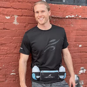Running Hydration Belt Waist Bag with Water-Resistant Pockets and 2 Water Bottles for Outdoor Sports