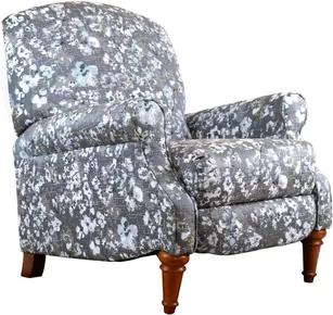 Sunset Trading Seascape Pushback Recliner | Manual Reclining Chair | Includes Two Matching Pillows | Blue Patterned Upholstered Living Room Bedroom Reading Home Office Armchair