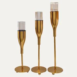 Gold Wine Glass Shaped Candle Holder 