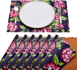 Floral Design Cork Backed Placemats