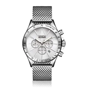 "LYON" MENS MESH BAND CHRONOGRAPH WATCH