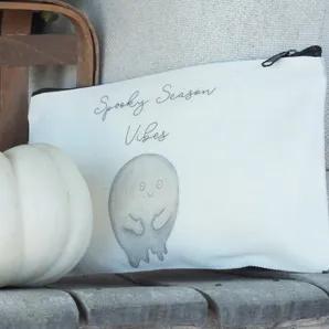 Distressed Ghost Zipper Pouch