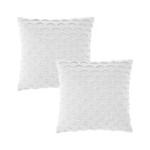 Pure Scalloped Wave Pillowcase Elegant Textu Cushion Covers for Modern Home Dcor