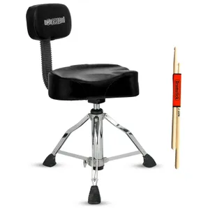 Drum Throne Padded Guitar Stool Backrest Drummer Seat for Adults & Kids