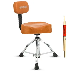 Drum Throne Padded Guitar Stool Backrest Drummer Seat for Adults & Kids 
