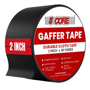 Gaffers Tape 2 Inch 30 Yards Professional Black Pro Gaff Tape Non Reflective Water Resistant