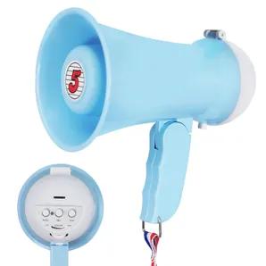 Megaphone Bullhorn Speaker 15W Mini Battery Power Bull horn w Siren 400 Yard Range 