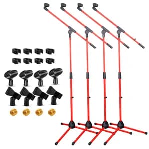 Tripod Mic Stand 4Pcs Adjustable Holder Floor Microphone Boom Arm