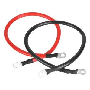 2Pcs 2 AWG Gauge Copper Battery Cables