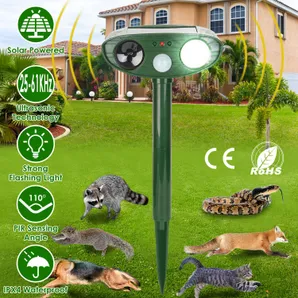 Solar Ultrasonic Animal Repeller PIR Sensor Animal Repellent Chaser 