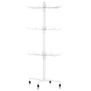 3-Tier Metal Jewelry Rack 30-Hook Necklaces Bracelets Display Stand 
