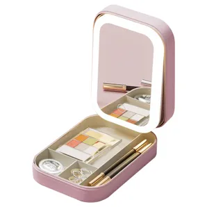 Portable Travel Makeup Bag With LED Mirror