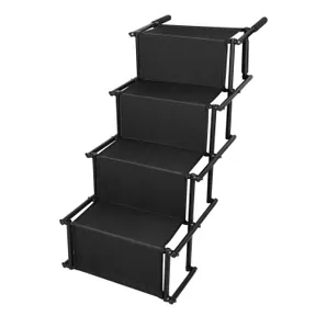 Foldable Dog Ramp 4 Step Collaspible Non Slip Stairs for Car