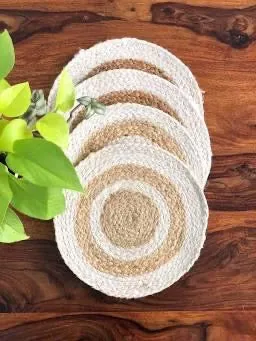 Round Jute Placemats Set of 4