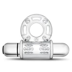 STAY HARD 10 FUNCTION BULL RING VIBRATING CLEAR 