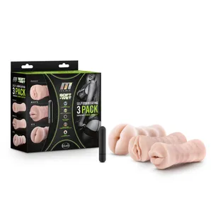 M FOR MEN 3 PK VIBRATING SELF LUBRICATING STROKER SLEEVE KIT VANILLA