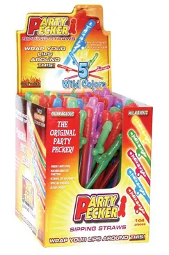 PARTY PECKER SIPPING STRAWS-144PC DISPLAY 