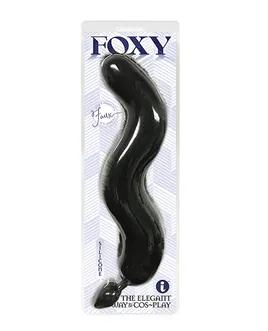 FOXY TAIL SILICONE BUTT PLUG BLACK 