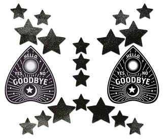 PASTEASE LIQUID BLACK OUIJA PLANCHETTE W/ STARS SET 