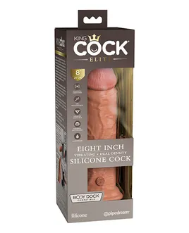 KING COCK ELITE 8 IN VIBRATING DUAL DENSITY TAN 