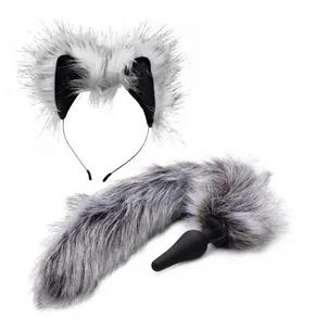 TAILZ GREY WOLF TAIL & EARS SET 