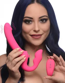 STRAP U LICKING & VIBRATING STRAPLESS STRAP-ON W/ REMOTE 
