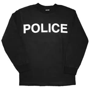 Police Long Sleeve T-Shirt Black 5XL                        