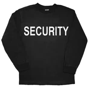 Security Long Sleeve T-Shirt, Black 5XL                      
