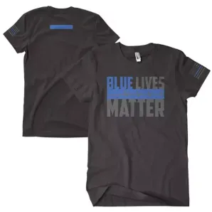 Blue Lives Matter Men's T-Shirt Black 2-Sided - 3XL  