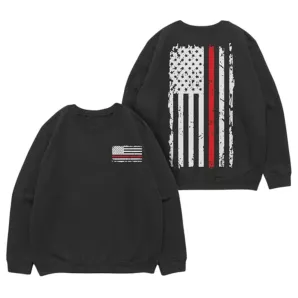Vintage Red Line Crewneck Sweatshirt Black - 3XL     
