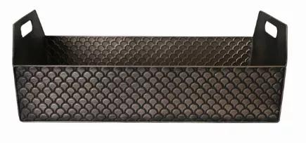 22" Black Metal Container w/Scale Pattern