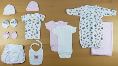 Bambini Newborn Girls 11 Piece Baby Shower Gift Set