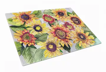 Flower Glass Cutting Board Large