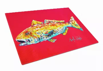 Fish Art Glass Cutting Board Large