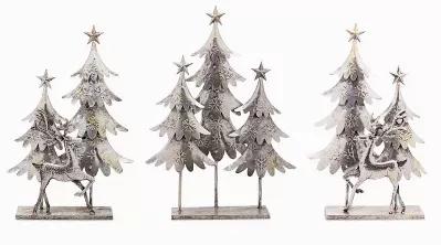 Tree and Deer (Set of 3) 15.5"L x 23.5"H, 15.25"L x 25.5"H Metal