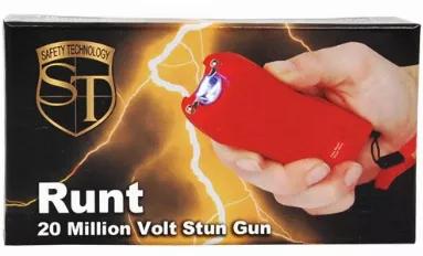 Rechargeable Runt 80,000,000 Volt Stun Gun With Flashlight And Wrist Strap Disable Pin 